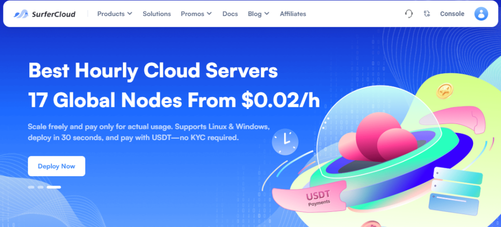 SurferCloud云服务器方案完整解析:按时计费VPS、$1 VPS、DIY VPS、全球VPS与USDT VPS(含全部测试IP)