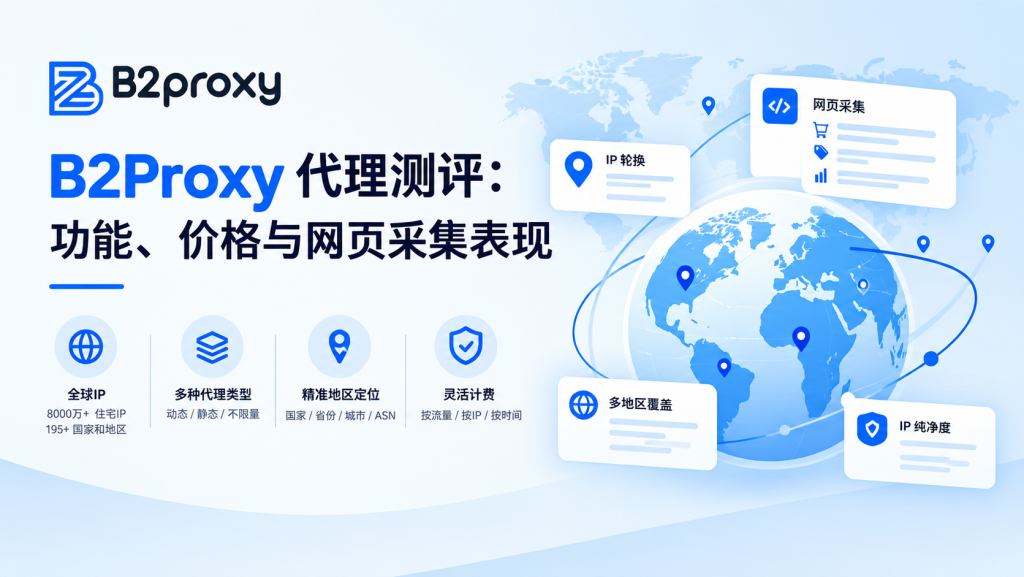 B2Proxy代理测评:8000万+住宅IP、价格、功能与网页采集表现分析-老刘博客